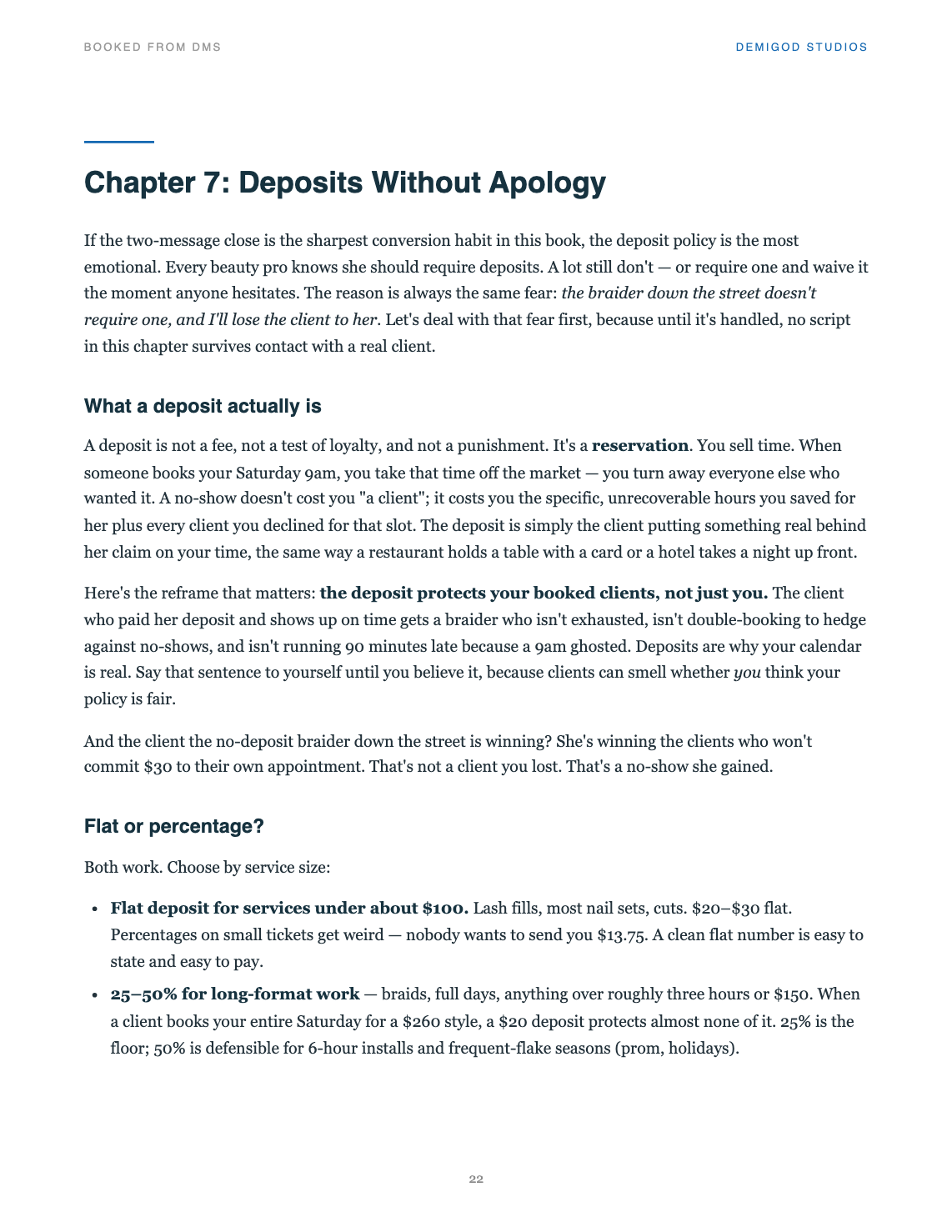 Inside the Guide &mdash; the Deposits Without Apology chapter